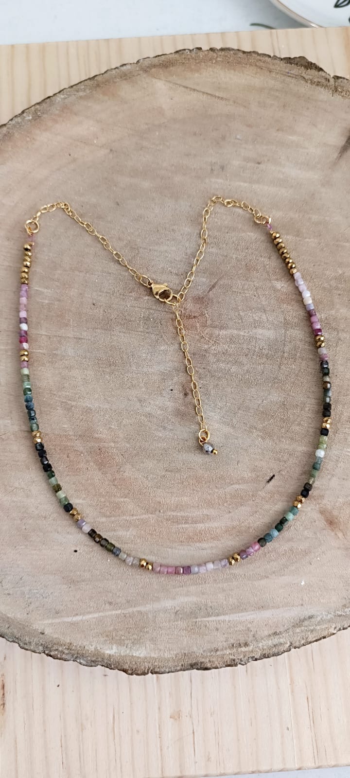 Choker turmalina sandía