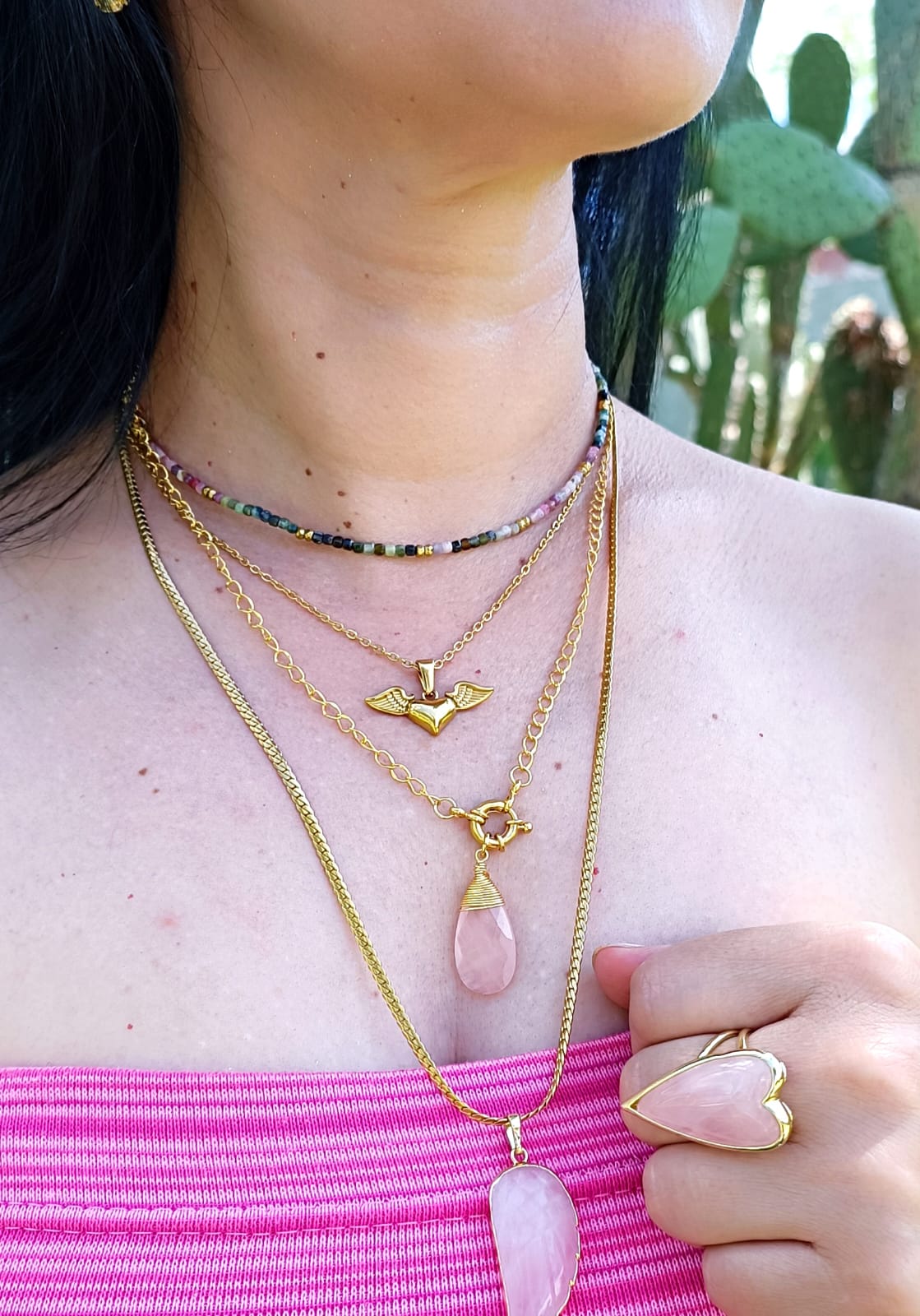 Choker turmalina sandía