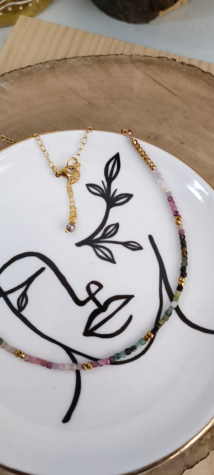 Choker turmalina sandía