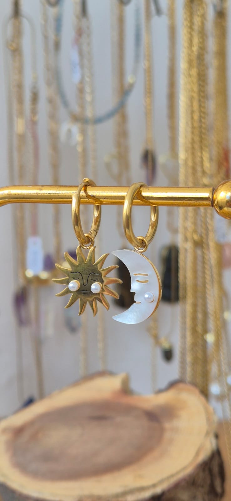 Aretes hoops luna y sol