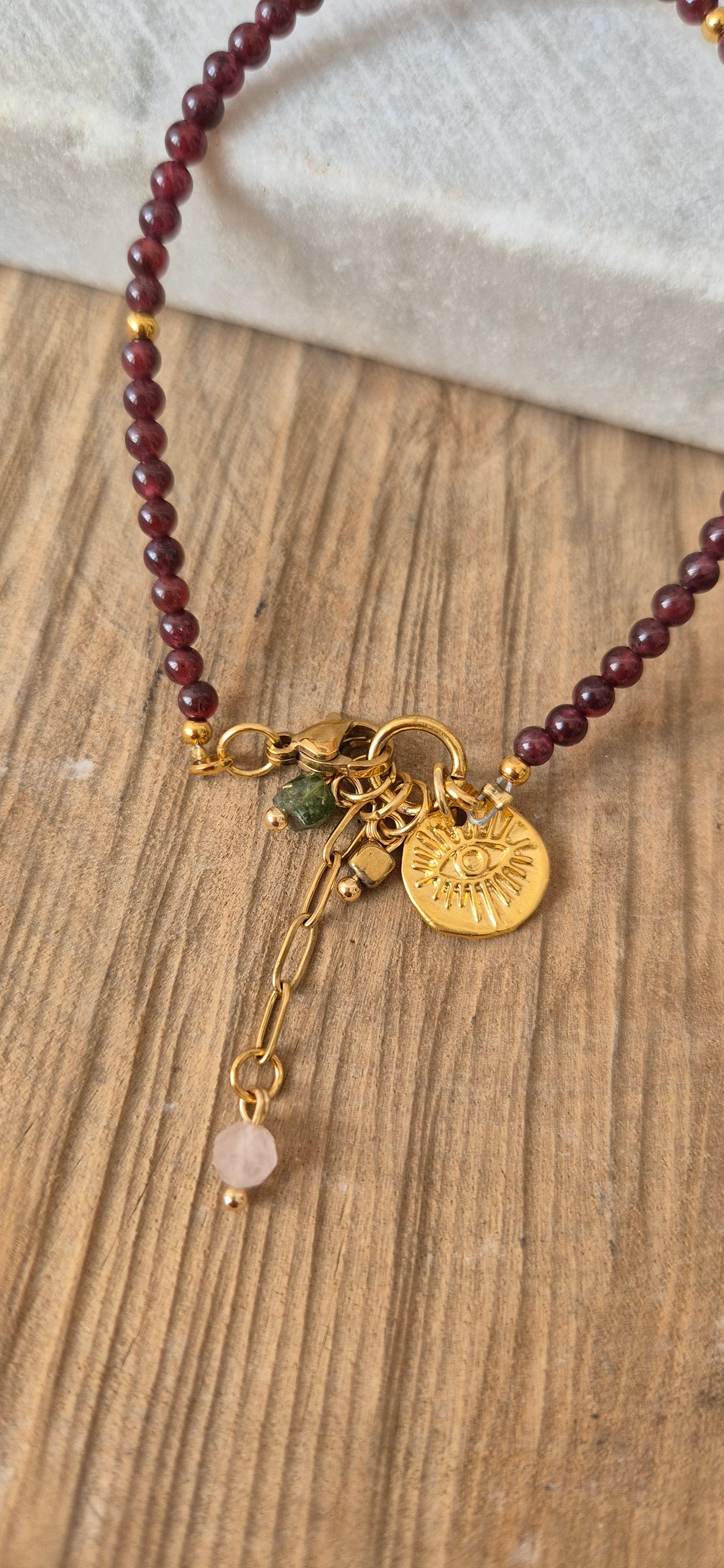 Pulsera granate esfera