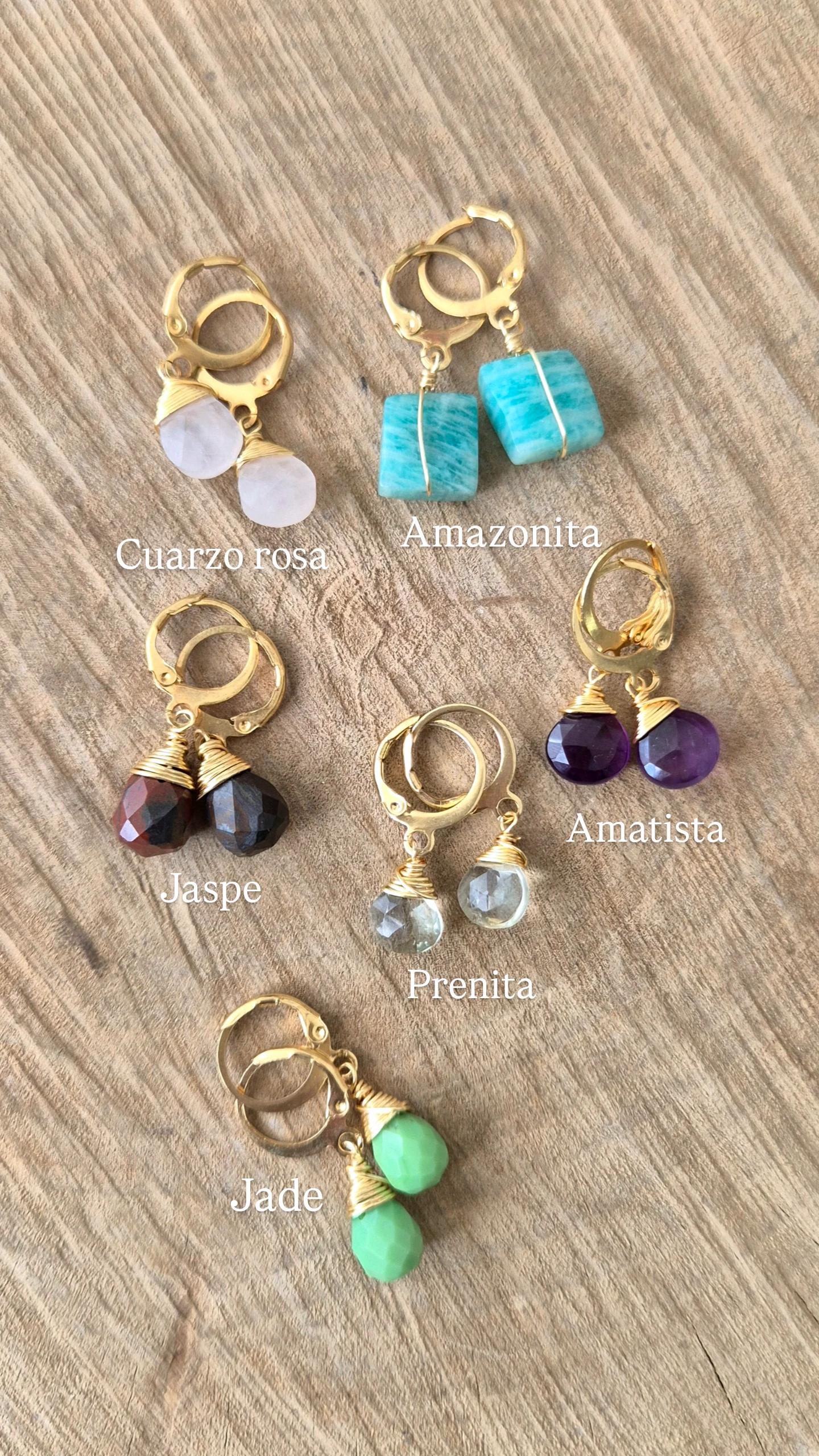 Aretes huggies acero inoxidable cuarzo