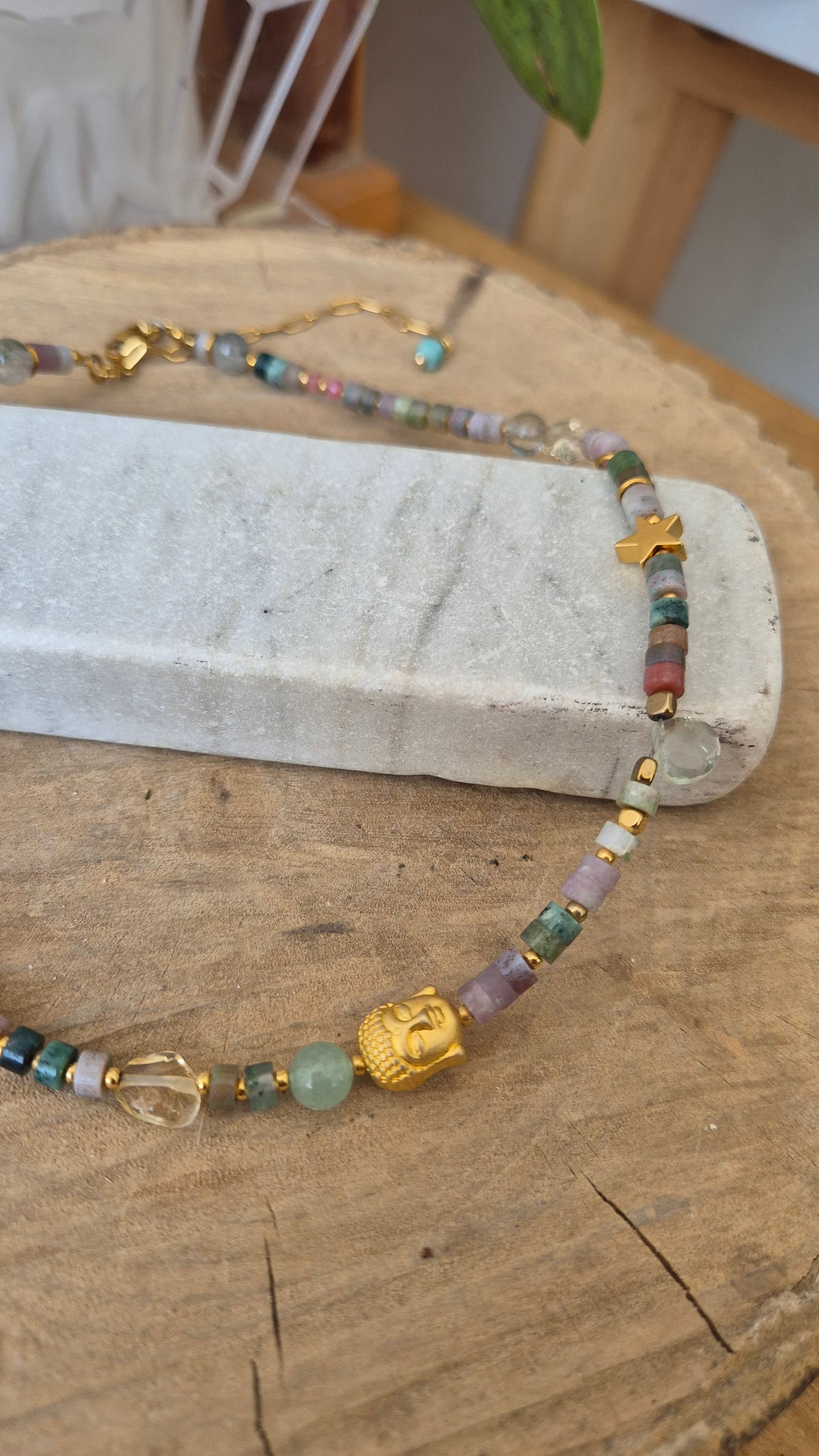 Choker ágata verde