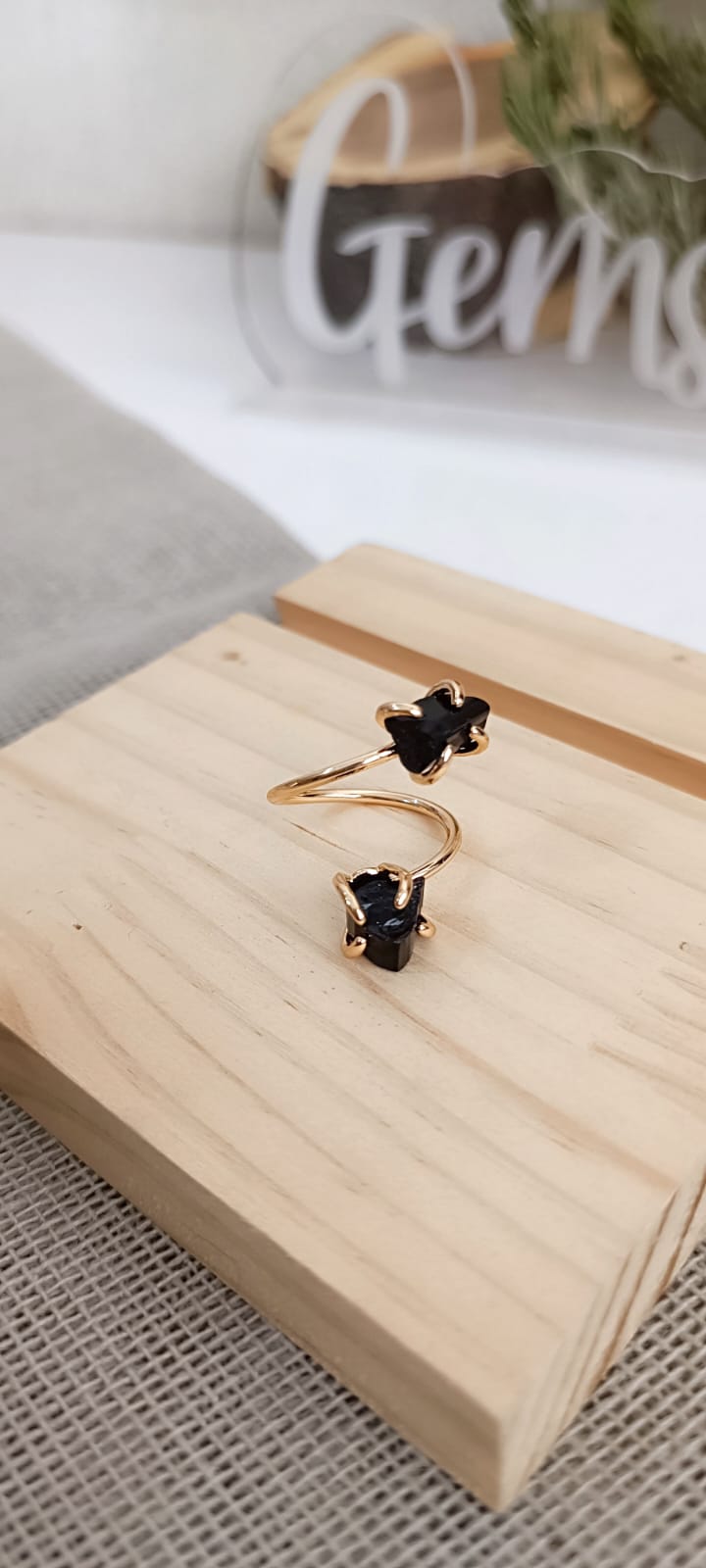 Anillo doble turmalina de protección