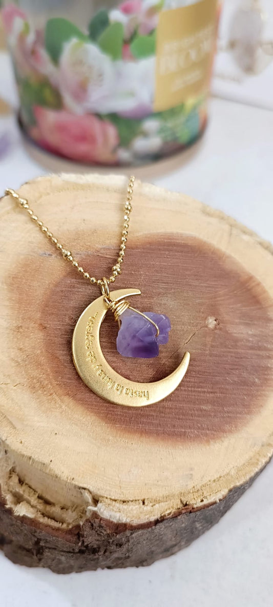 Collar "Hasta la Luna y de regreso" amatista en bruto