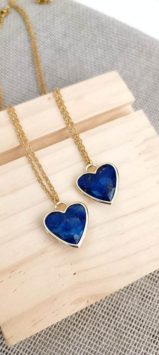 Collar corazón lapislázuli