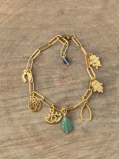 Pulsera de la buena fortuna con jade