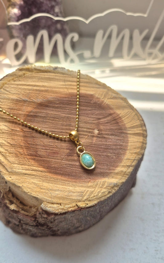 Collar mini amazonita