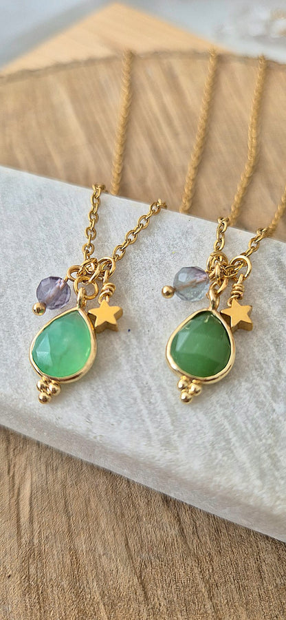 Collar mini crisoprasa