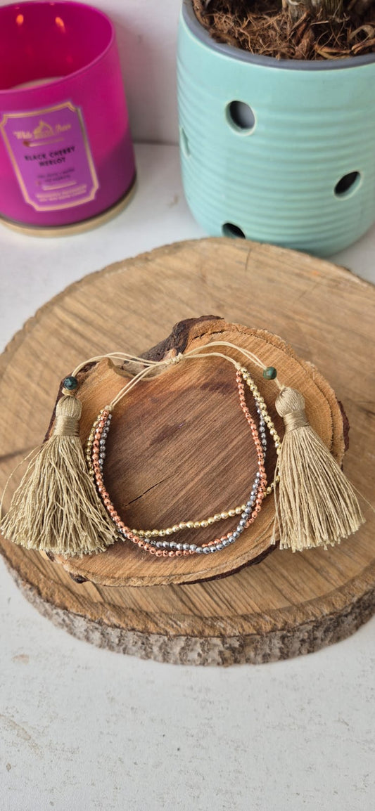 Pulsera ajustable hematita tricolor