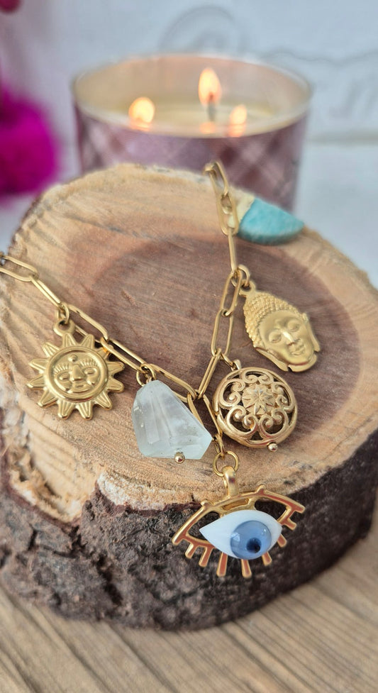 🚨 ÚNICA PIEZA Collar charms ojo de protección