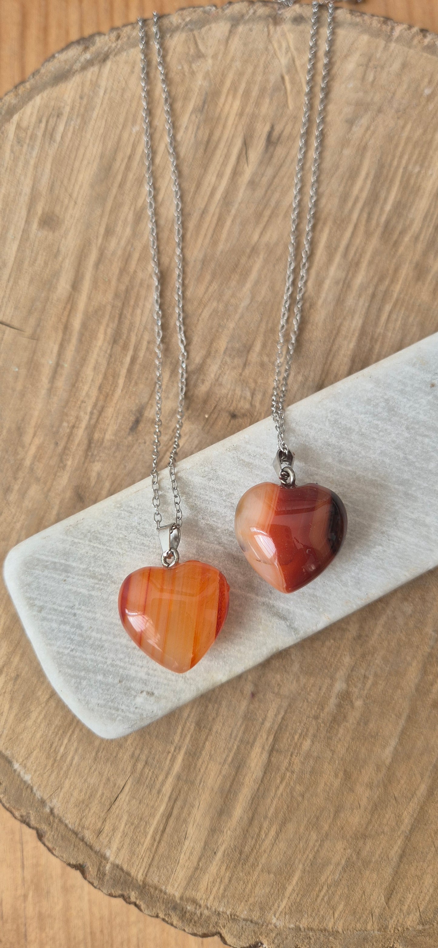 Collar corazón acero plateado