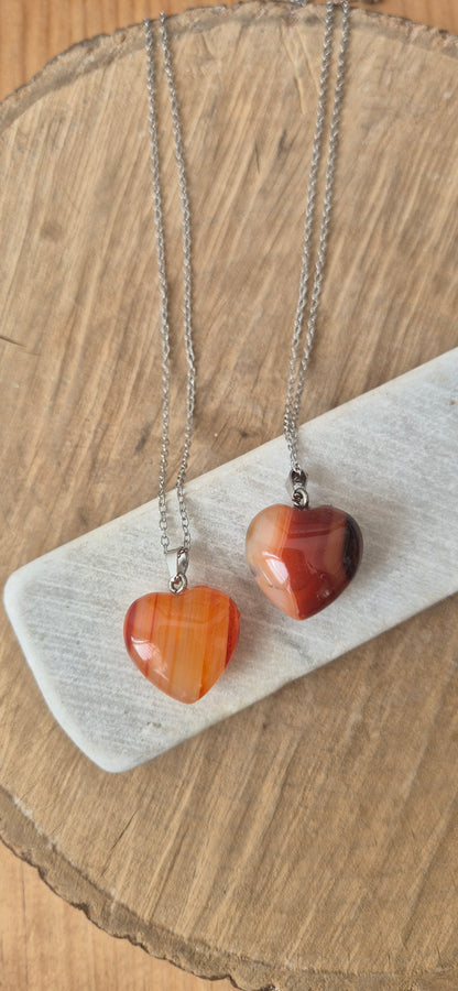 Collar corazón acero plateado