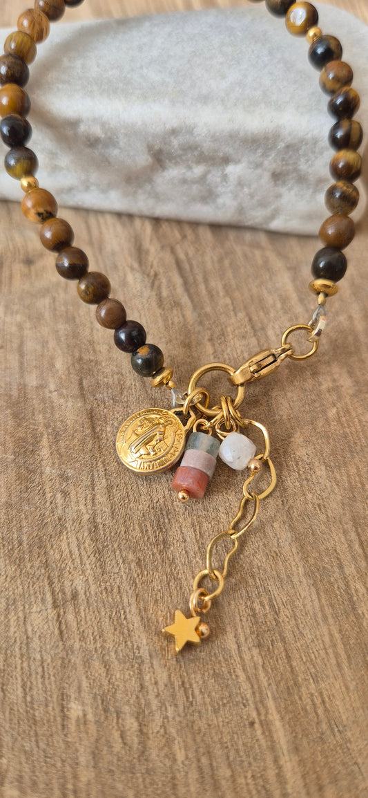 Pulsera ojo de tigre San Benito