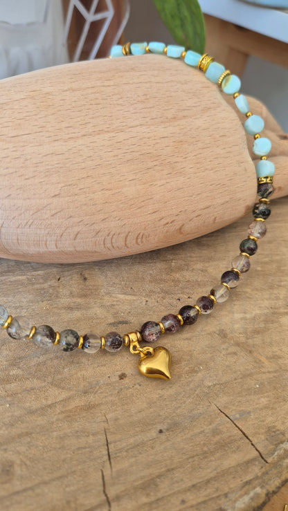 Choker cuarzo chamánico y ópalo
