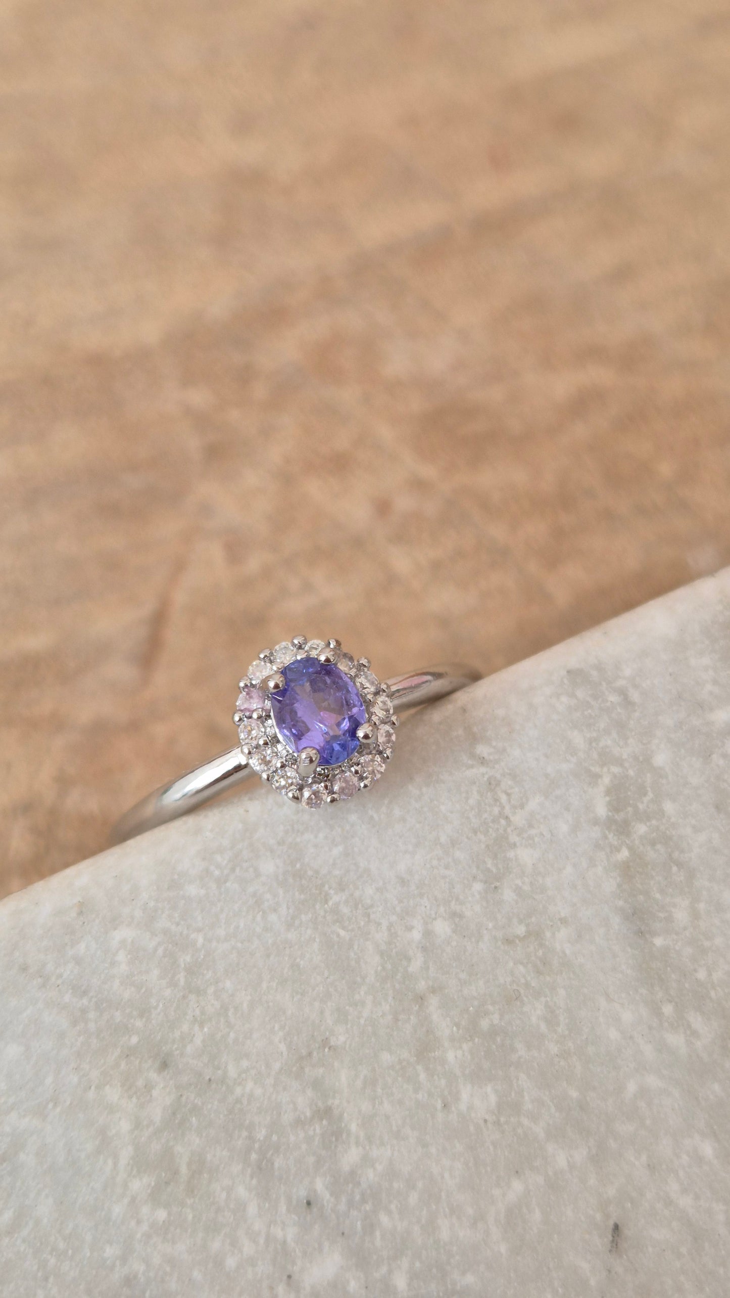 Anillo ajustable tanzanita