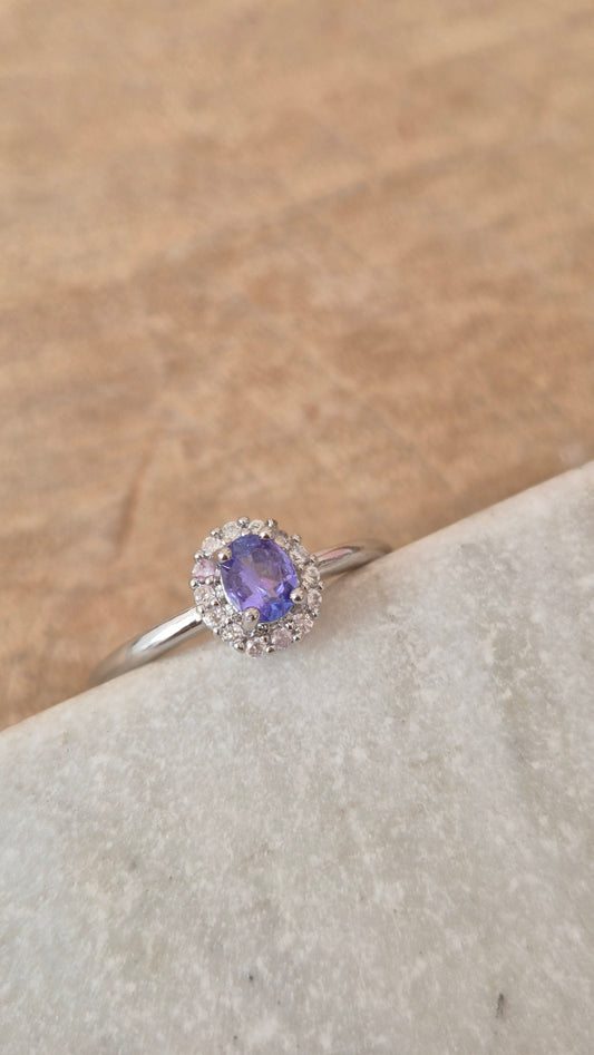 Anillo ajustable tanzanita
