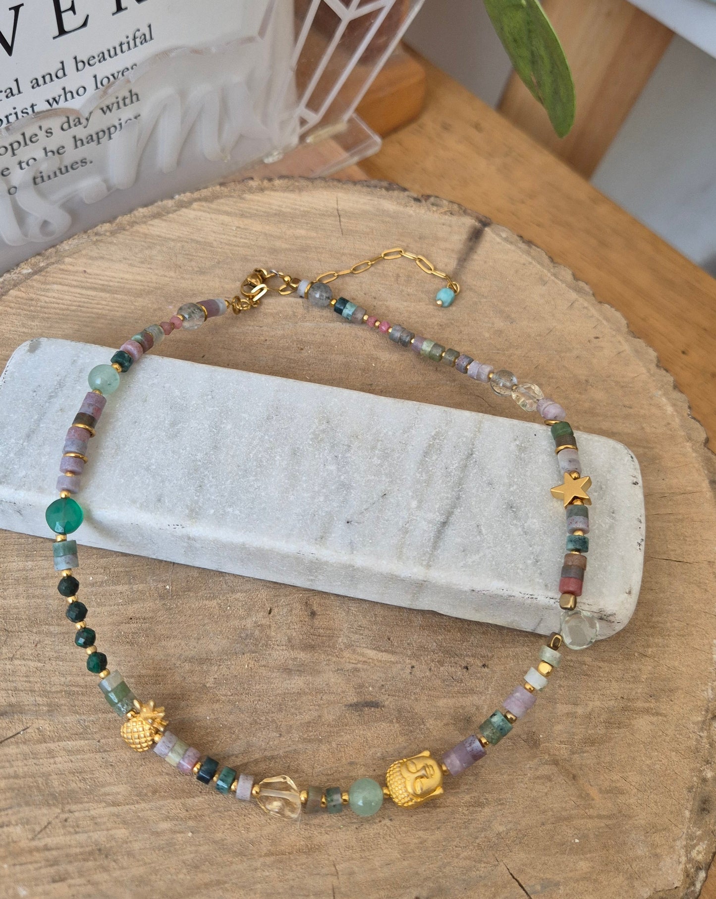 Choker ágata verde