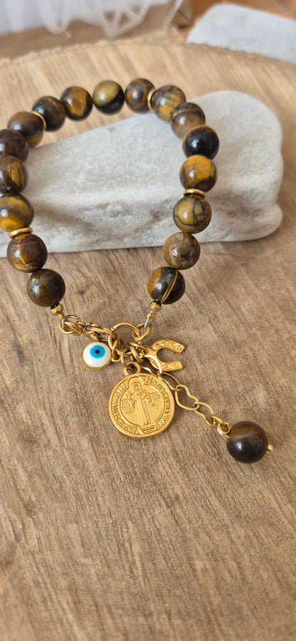 Pulsera ojo de tigre San Benito