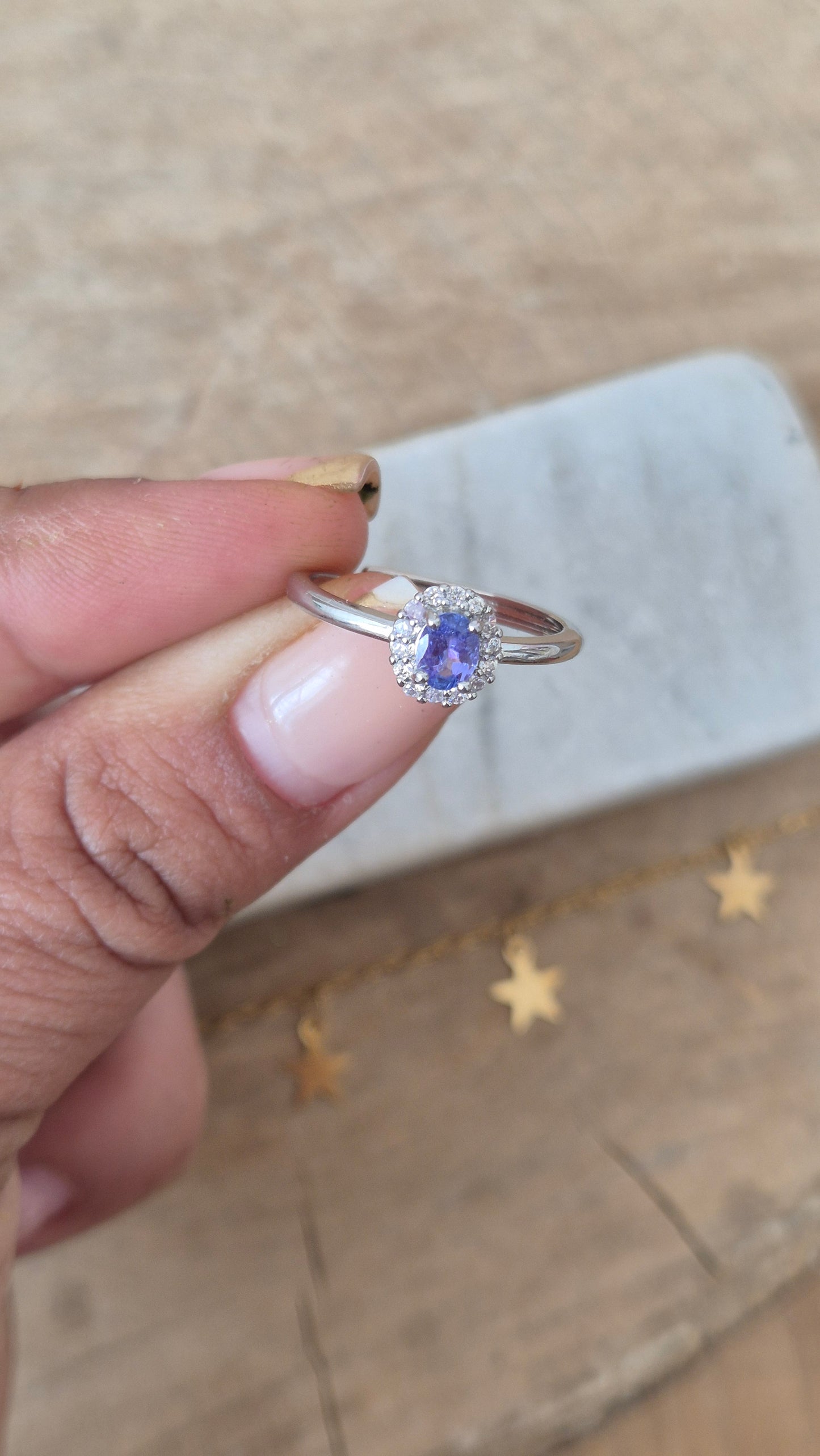 Anillo ajustable tanzanita