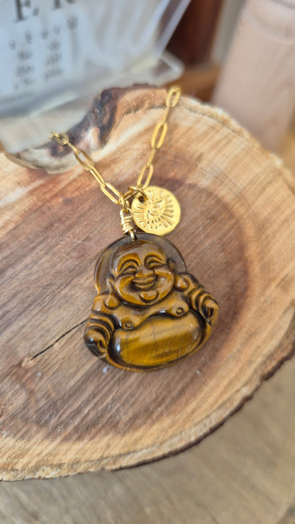 Collar Buda ojo de tigre