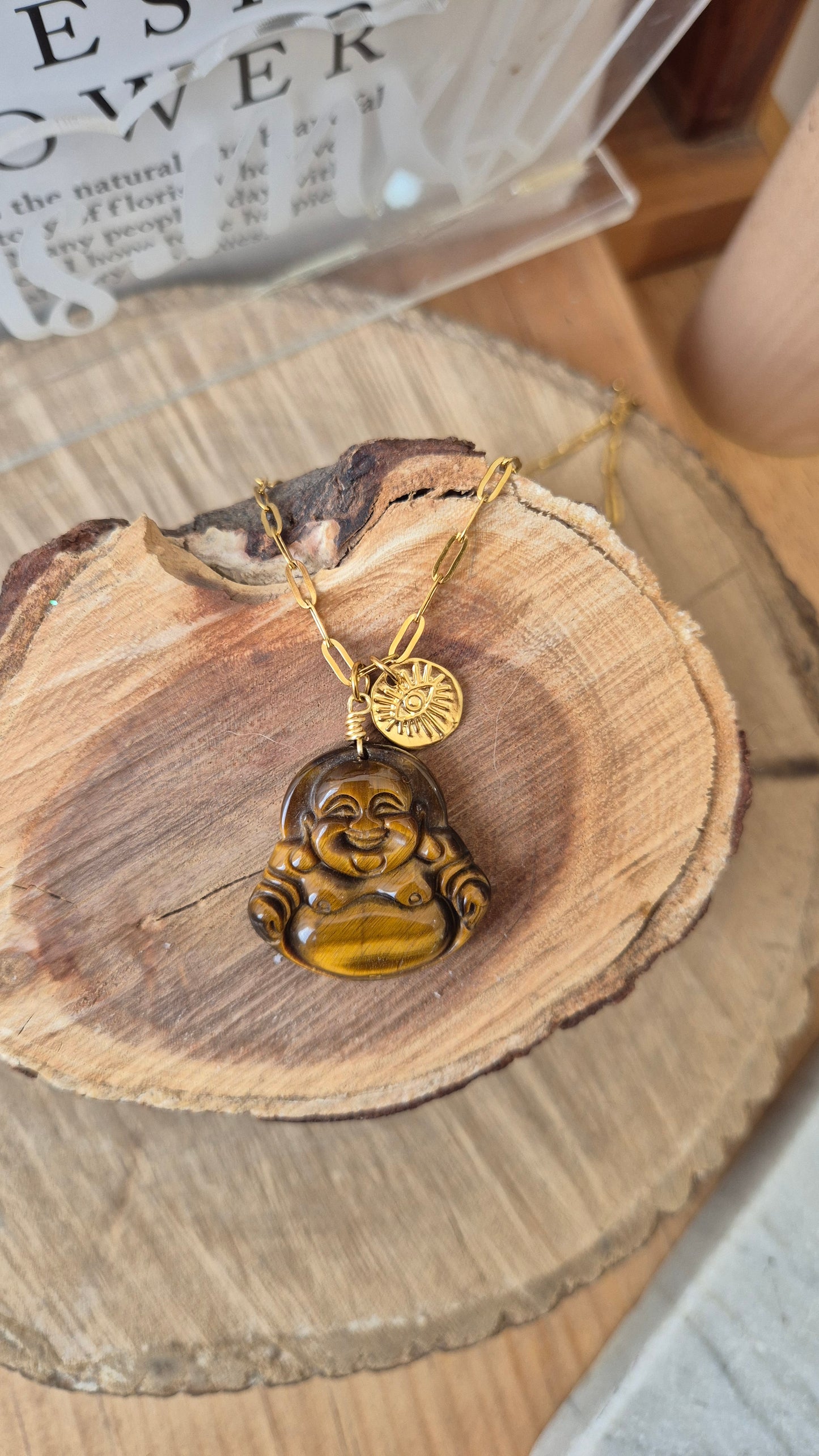 Collar Buda ojo de tigre