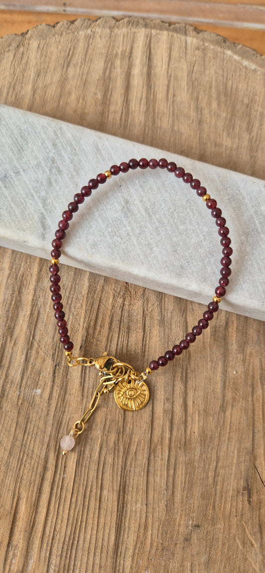 Pulsera granate esfera