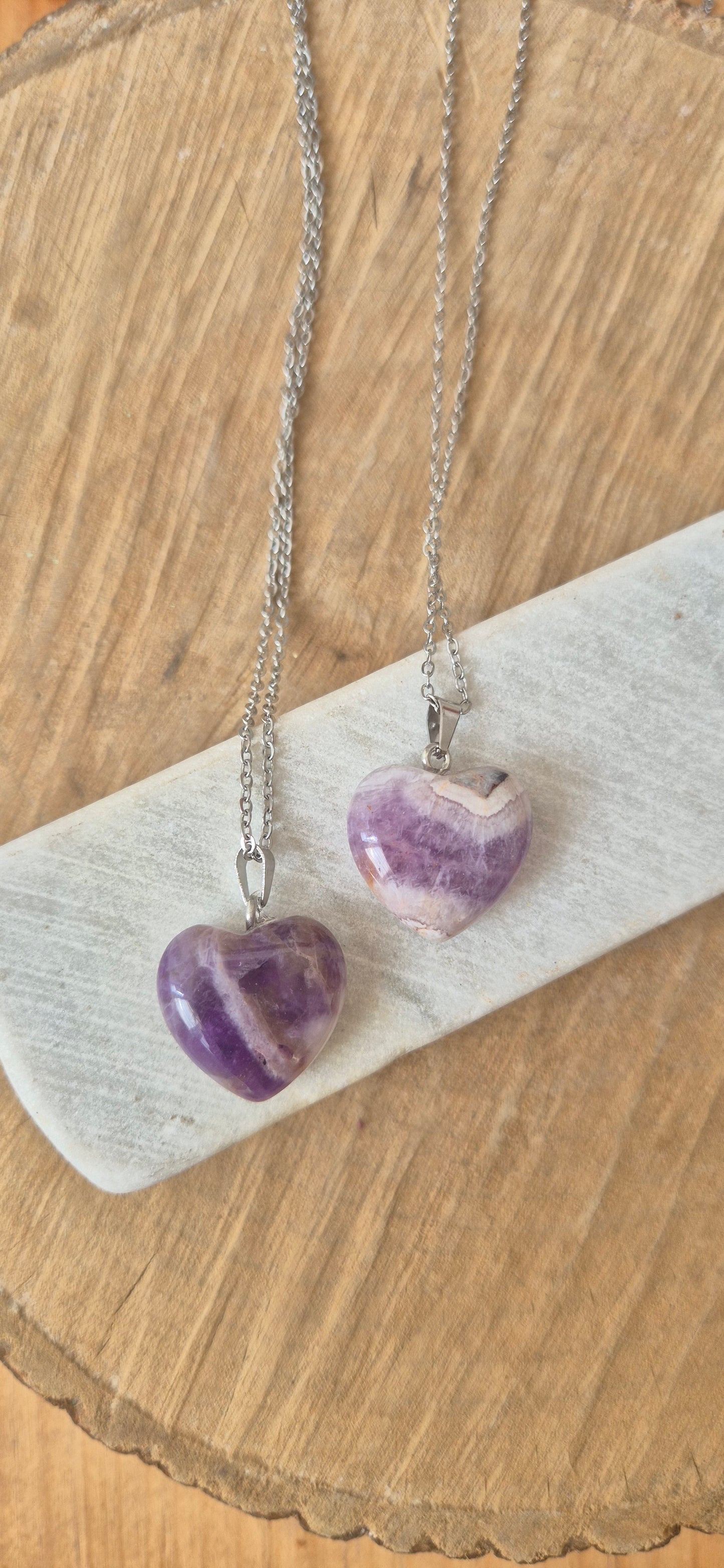 Collar corazón acero plateado