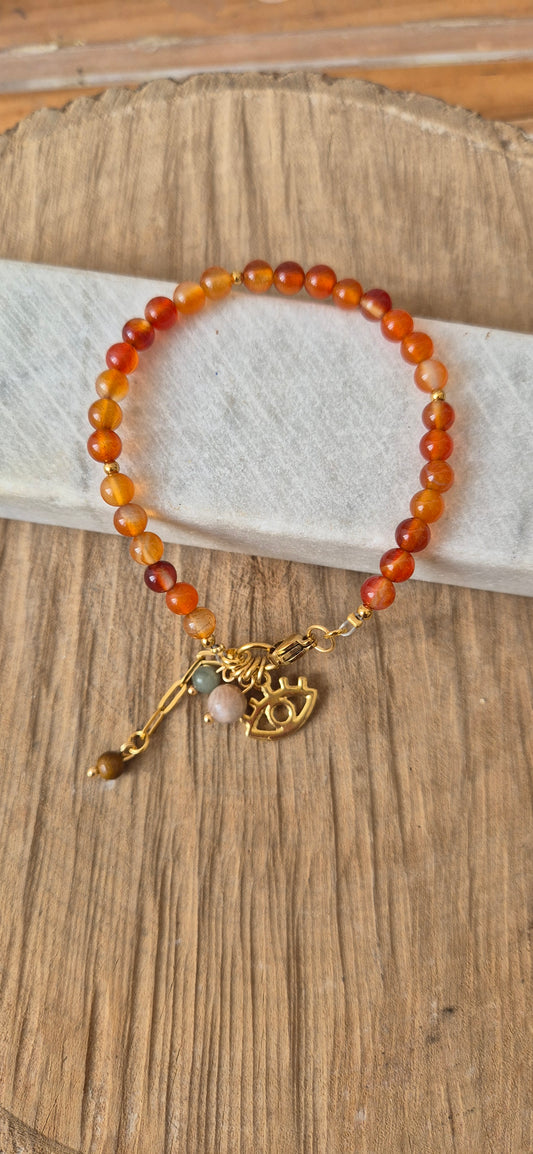 Pulsera cornalina esfera