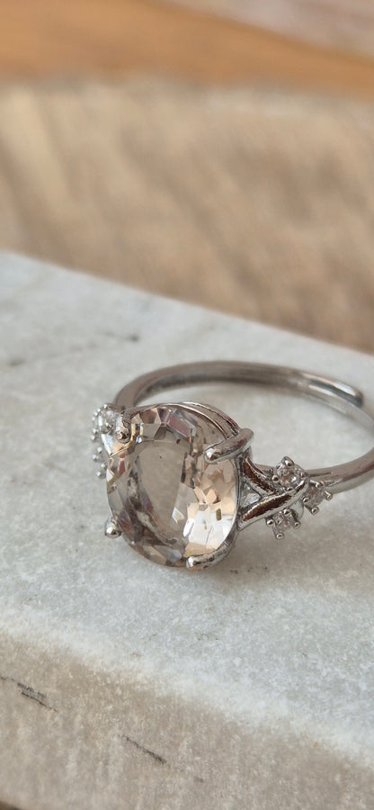Anillo ajustable cuarzo humo