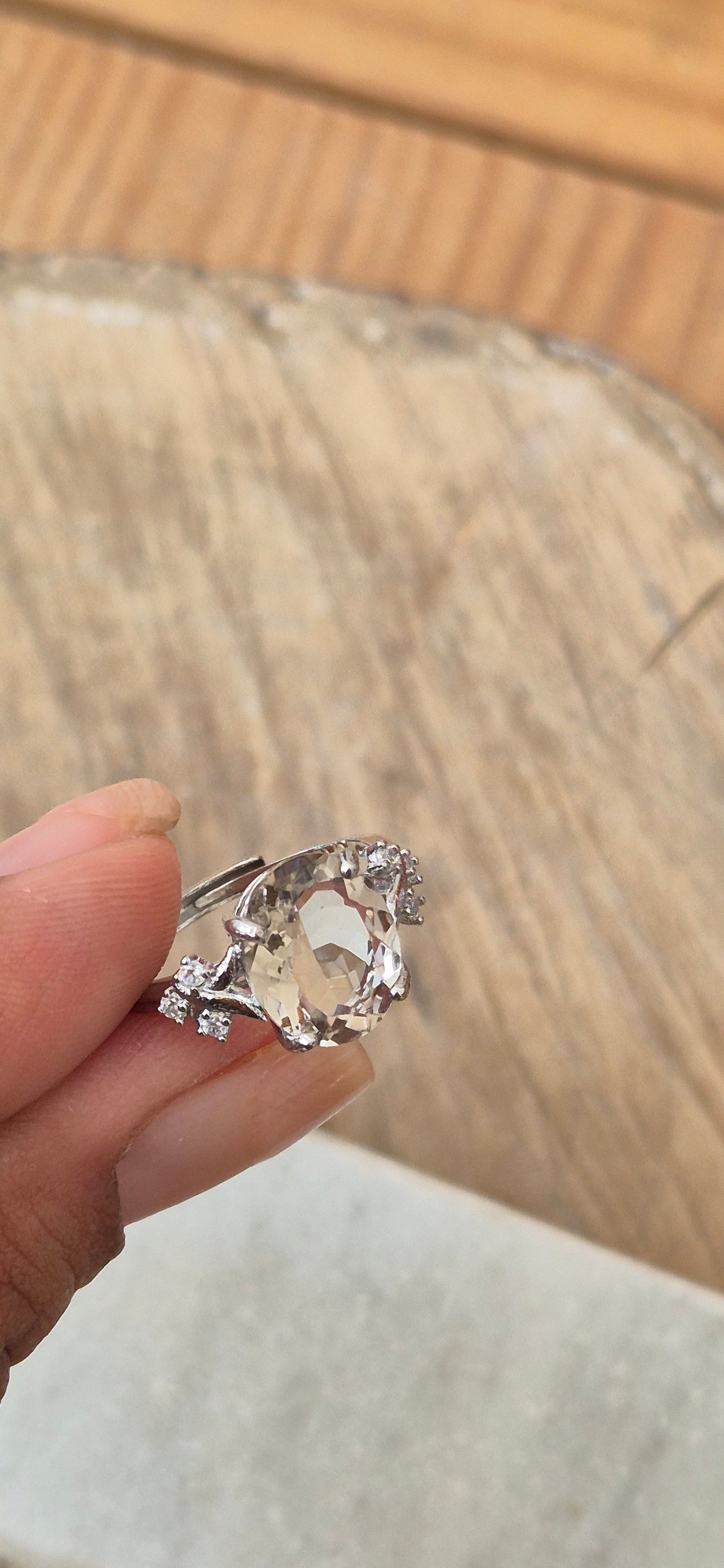 Anillo ajustable cuarzo humo